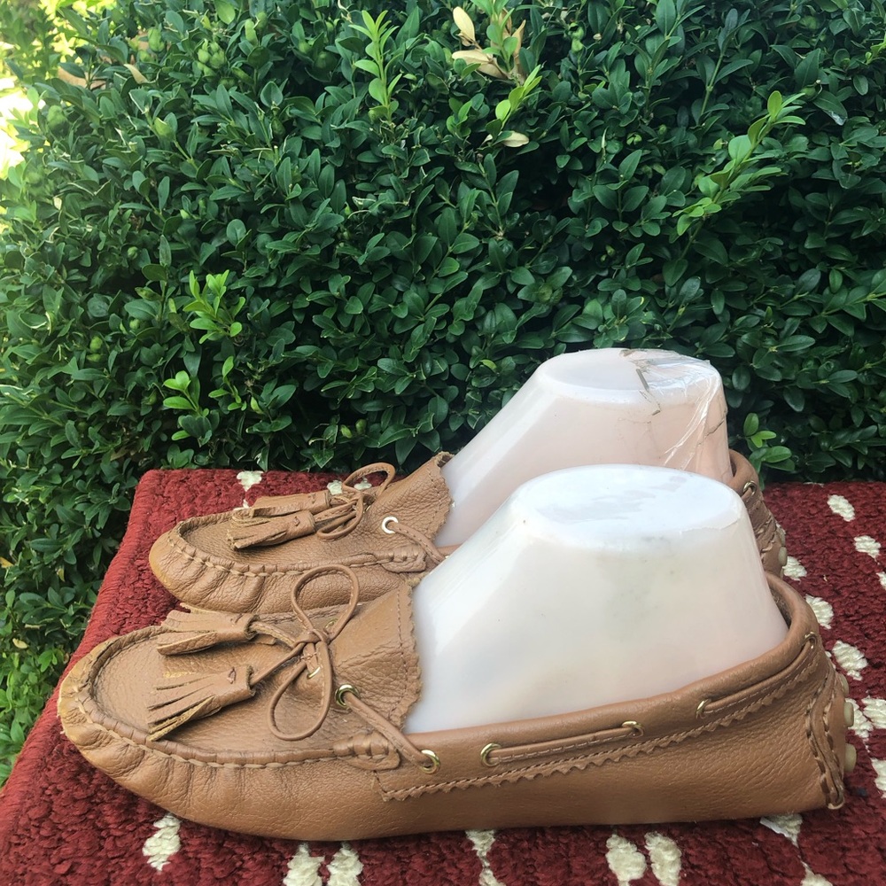 Coach Nadia Tessel Women’s Tan Leather Tassel Moccasins Size 8B
